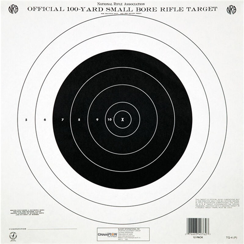 Champion Targets 40762 Champion Targets 40762 NRA (National Rifle Association) Targets, 100 Yard Single Bullseye, 12 Pack