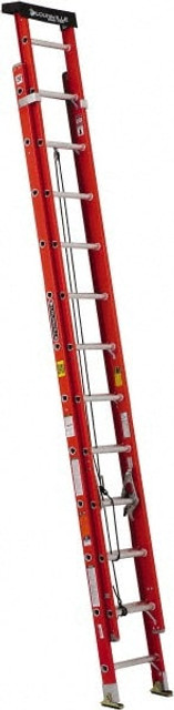 Louisville L-3022-24PT 24' High, Type IA Rating, Fiberglass Industrial Extension Ladder