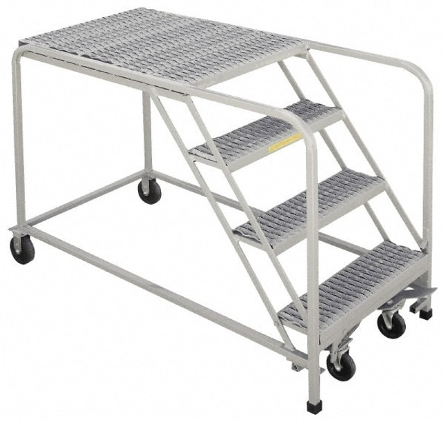 PW Platforms 3SWP2463GWLD 3-Step Steel Platform: 500 lb Capacity, 24" Wide, 63" Deep, 30" High