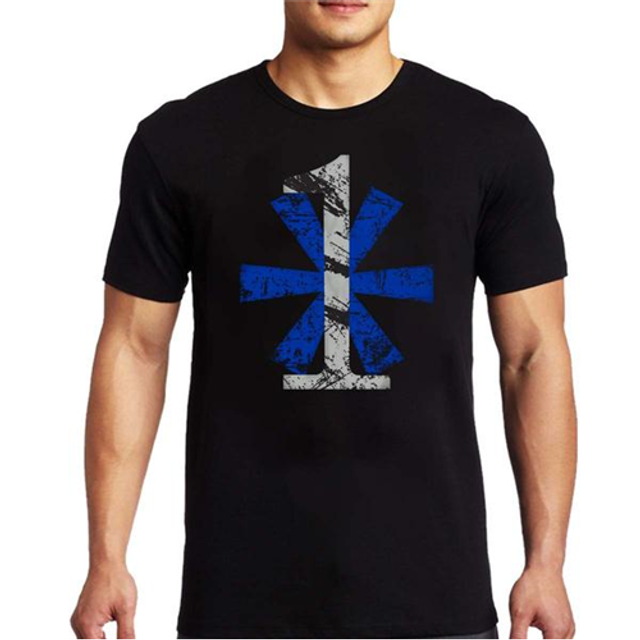 Thin Blue Line 1AS-BIG-BLACK-M 1* Asterisk T-Shirt, Classic