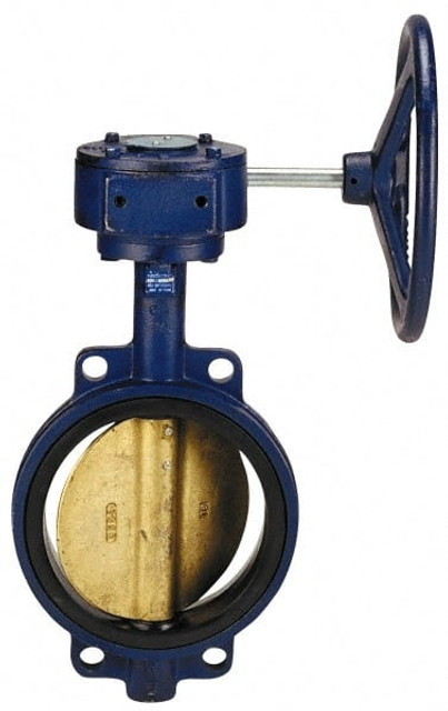 NIBCO NLJ110K Manual Wafer Butterfly Valve: 6" Pipe, Gear Handle