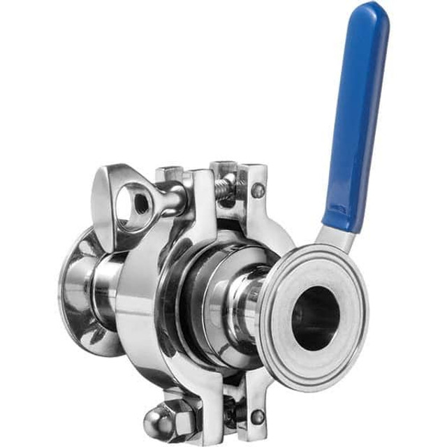 USA Industrials BULK-STF-VAL-14 Sanitary Stainless Steel Pipe Ball Valve: 1-1/2", Quick-Clamp Connection