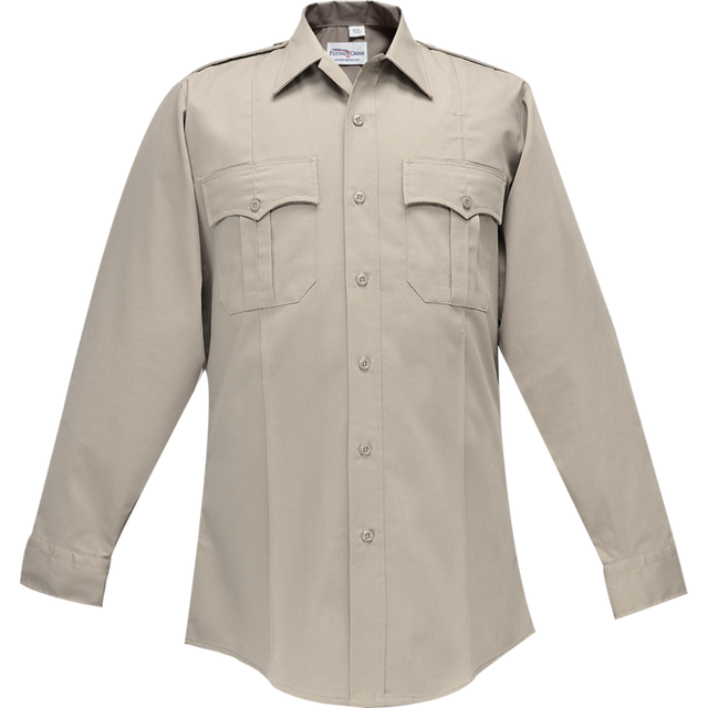 Flying Cross 33W78Z 04 16.5 36/37 Command Long Sleeve Shirt w/ Zipper & Convertible Sport Collar