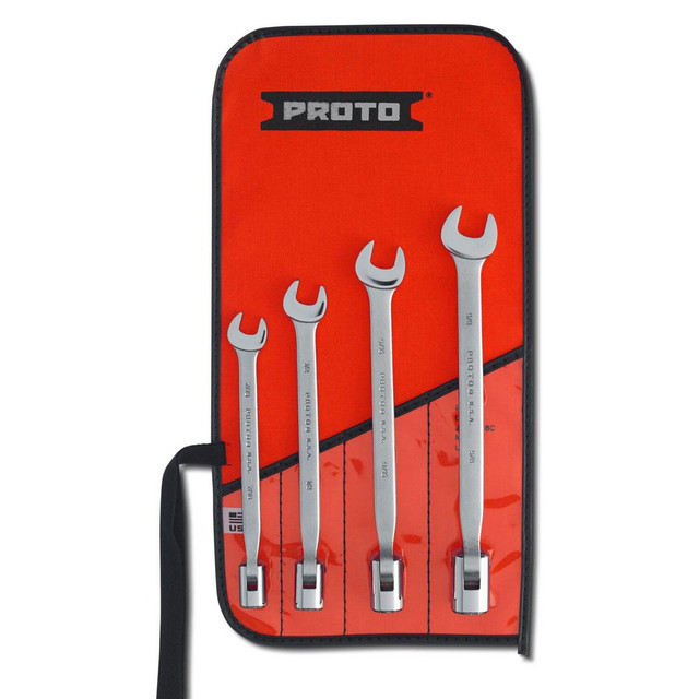 Proto J1270B Flex Head Combination Wrench Set: 4 Pc, Inch