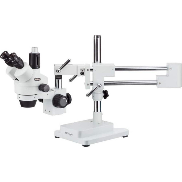 AmScope SM-4TPX Microscopes; Microscope Type: Stereo ; Eyepiece Type: Trinocular ; Arm Type: Boom Stand; Double Arm ; Image Direction: Upright ; Eyepiece Magnification: 10x