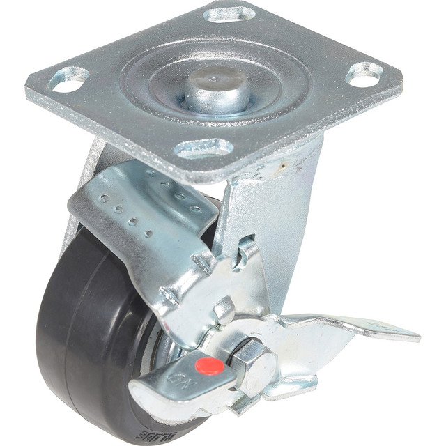 Vestil CST-VE-4X2MRA-S Standard Casters; Mount: With Holes; Bearing Type: Ball; Wheel Diameter (Inch): 4; Wheel Width (Inch): 2; Load Capacity (Lb. - 3 Decimals): 551.000; Wheel Material: Soft Rubber; Wheel Color: Black; Overall Height (Inch): 5-9/16