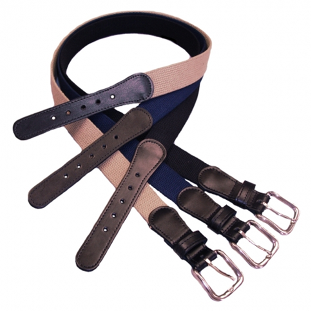 Boston Leather 6270-20-30 1-1/4 Black Leather Tipped Cotton Web Belt Boston Leather 6270-20-30 1-1/4 Black Leather Tipped Cotton Web Belt