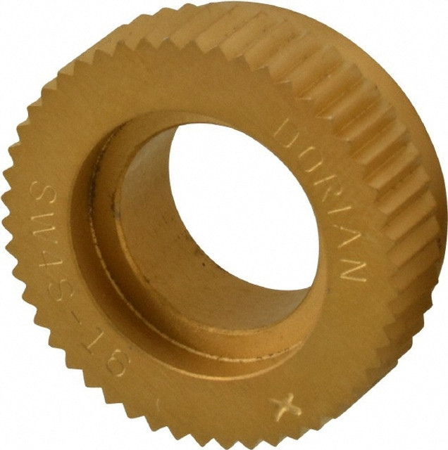 Dorian Tool 73310128004 Standard Knurl Wheel: 1" Dia, 90 ° Tooth Angle, 16 TPI, Straight, Cobalt