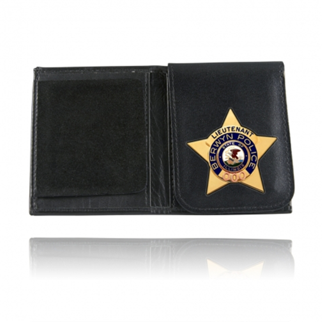 Boston Leather 575-S-4173 Book Style Badge Case, Flip Out Badge Flap