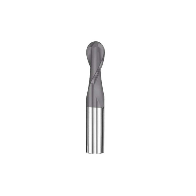 SGS 30478 Ball End Mill: 0.125" Dia, 0.5" LOC, 2 Flute, Solid Carbide