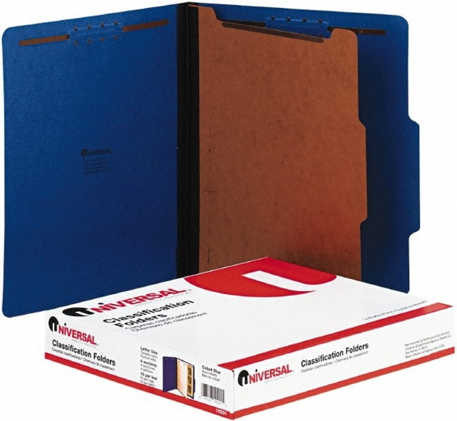 UNIVERSAL UNV10201 Classification Folder: Letter, Blue, 10/Pack