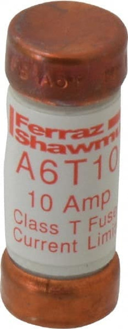 Ferraz Shawmut A6T10 Cylindrical Fast-Acting Fuse: T, 10 A, 14.5 mm Dia