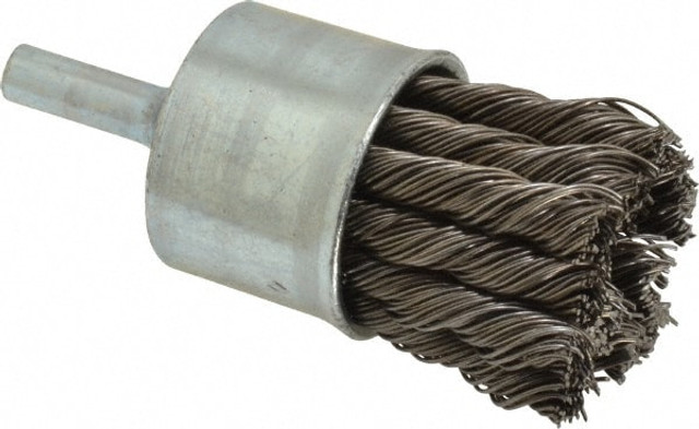 Osborn 0003078000 End Brushes: 1" Dia, Steel, Knotted Wire