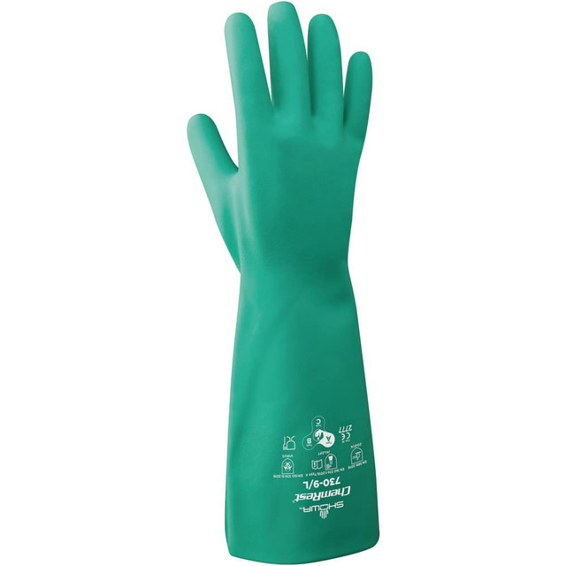 SHOWA 730-06 Chemical Resistant Gloves; Glove Type: Type A Chemical Resistant Gloves ; Material: Nitrile ; Numeric Size: 6 ; Coating Material: Nitrile ; Finish: Rough ; Lining Material: Flocked