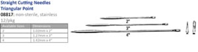 Cincinnati Surgical Company  08817 Suture Needle, Size 2-4, Straight Cutting, 12/pk (Must be Ordered in Multiples of 10 dozen) (DROP SHIP ONLY)