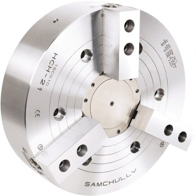 Samchully HCH-32 Hydraulic Power Lathe Chuck: 800 mm Dia, 3 Jaws, Plain Back Mount