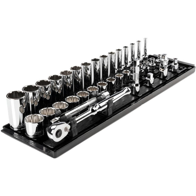 Tekton SKT13102 Socket Sets; Set Type: Deep; Standard; Ratchet&Socket Set ; Measurement Type: Inch ; Drive Size: 3/8 in ; Minimum Size (Inch): 0.25 ; Maximum Socket Depth (Decimal Inch): 0.8000 ; Maximum Size (Inch): 1