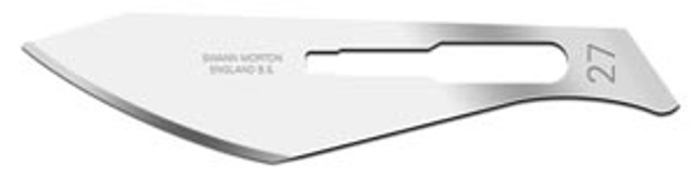 Cincinnati Surgical Company  01SM27 Blade, Swann Morton, Stainless Steel, Size 27, Sterile, 100/bx (DROP SHIP ONLY)