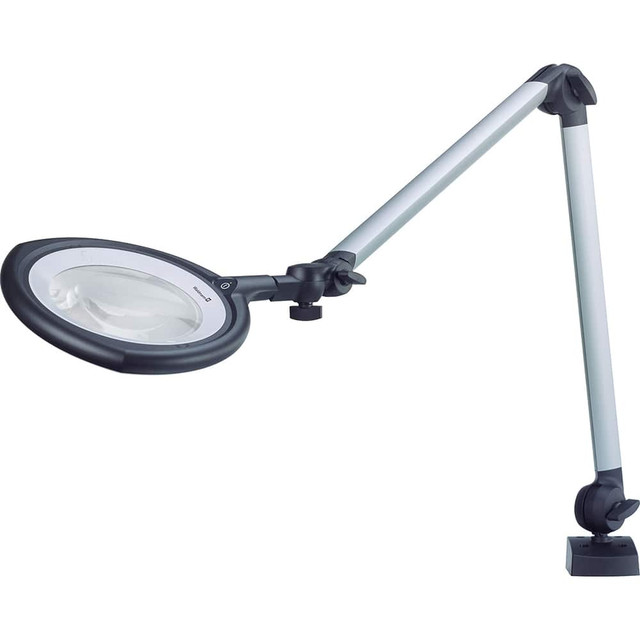 Waldmann Lighting 113714000-5256 Task Light: LED, 38.7" Reach, Articulated Arm, Screw, Light Gray