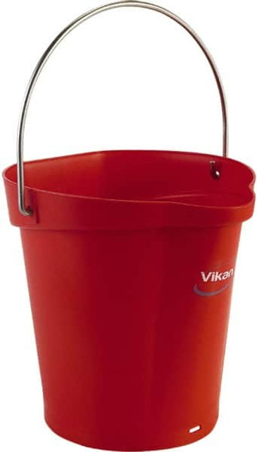 Vikan 56884 1-1/2 Gal, Polypropylene Round Red Single Pail with Pour Spout