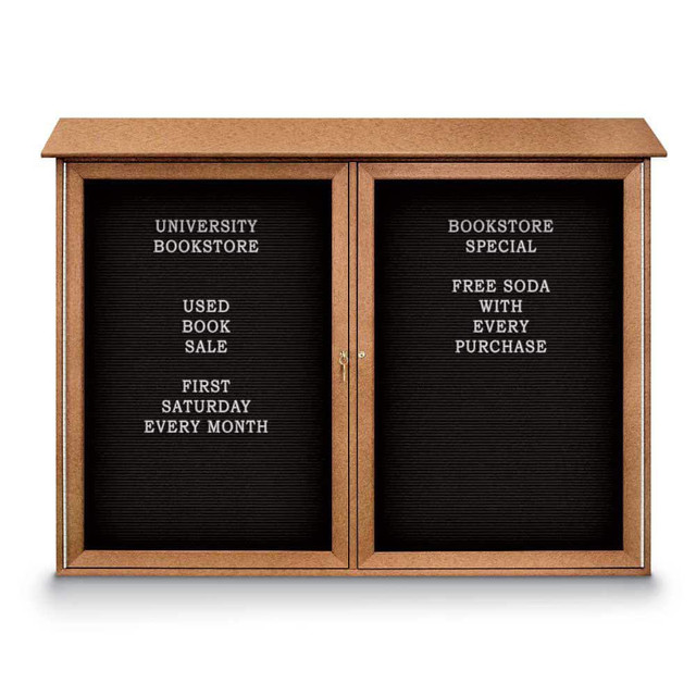 United Visual Products UVDD5240LB-CEDA Enclosed Letter Board: 52" Wide, 40" High, Laminate, Black