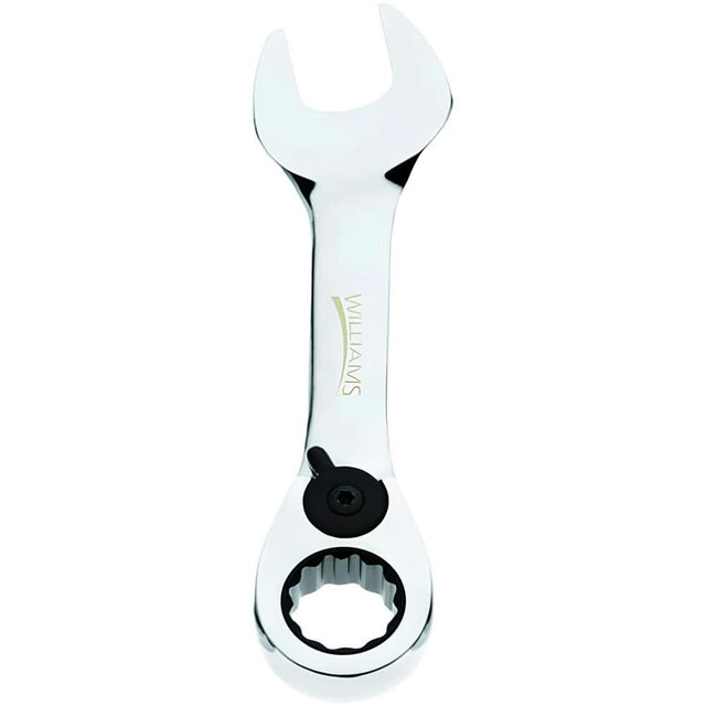 Williams JHW1213MRCS Combination Wrenches; Size (mm): 13 ; Type: Reversible Ratcheting Combination Wrench ; Finish: Polished Chrome ; Head Type: Combination ; Box End Type: 12-Point ; Handle Type: Stubby