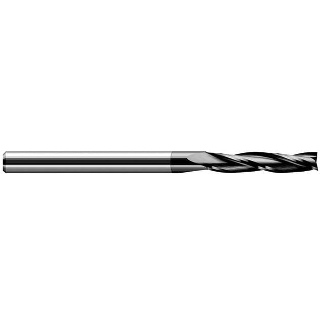 Harvey Tool 986512-C4 Square End Mill: 3/16'' Dia, 1'' LOC, 3/16'' Shank Dia, 3'' OAL, 3 Flutes, Solid Carbide