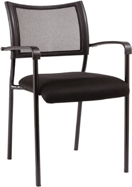 ALERA ALEEK43ME10B Pack of (2) Mesh Fabric Black Stacking Chairs