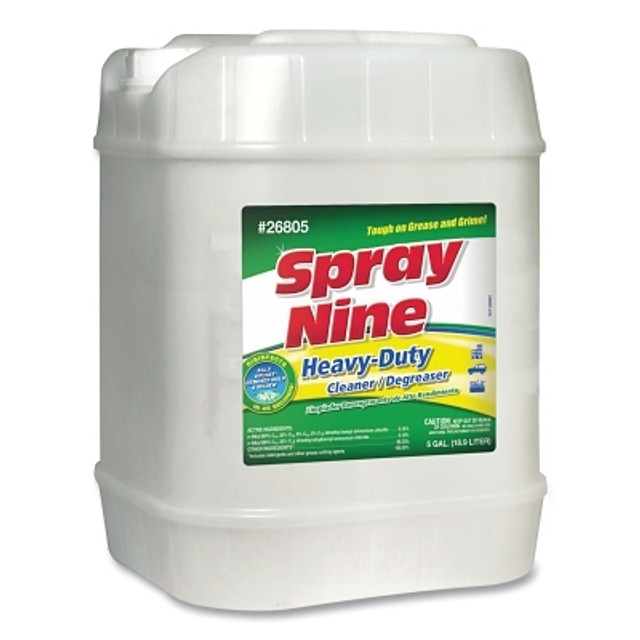 ITW Pro Brands Spray Nine® Heavy-Duty Cleaner+Degreaser+Disenfectant, 5 gal Pail, Citrus