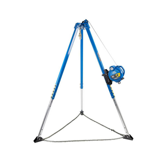 Werner T700000XR Confined Space Entry & Retrieval Systems; System Type: Confined Space Entry System ; Base Type: Tripod ; Installation Type: Portable ; Winch Power Type: Manual ; Base Material: Aluminum ; Cable Material: Galvanized Steel