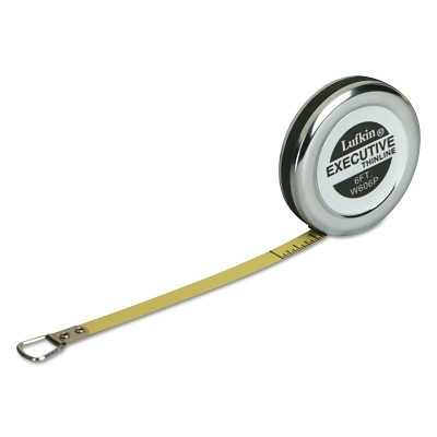 Apex Tool Group Crescent Lufkin® Executive® Diameter Pocket Measuring Tape, 6 mm x 2 m, SAE/Metric, Charcoal