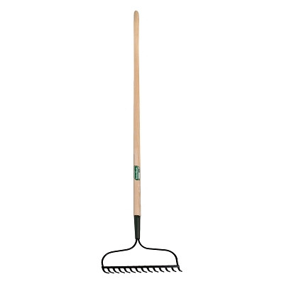 The AMES Companies, Inc. UnionTools® Bow Rake, 13-3/4 in W, Steel, 14 Tine, 54 in L Hardwood Handle