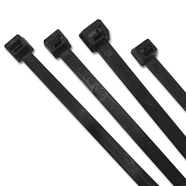 ORS Nasco Anchor Brand 15120UVB UV Stabilized Cable Tie, 120 lb Tensile Strength, 15 in L, Black, 50 Ea/Bag