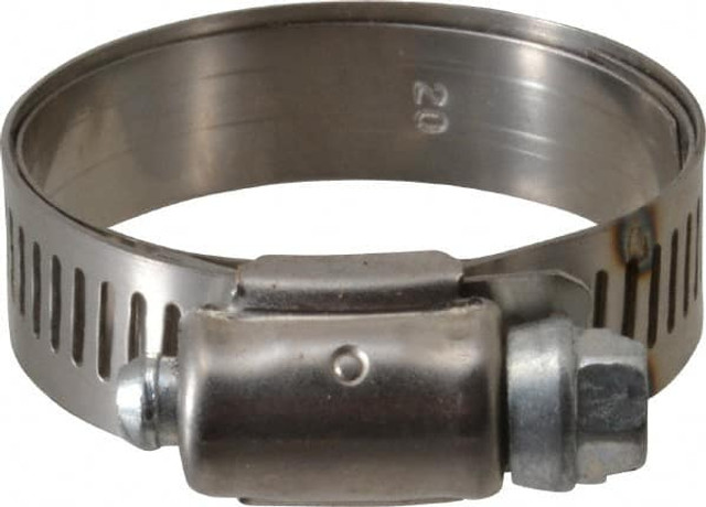 IDEAL TRIDON M613020706 Worm Gear Clamp: SAE 20, 1 to 1-3/4" Dia, Stainless Steel Band
