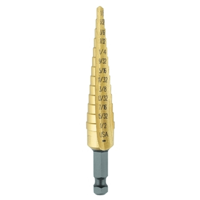Irwin® Tools Irwin® Unibit® Titanium Fractional Self-Starting, 1/8 in to 1/2 in, 13 Steps