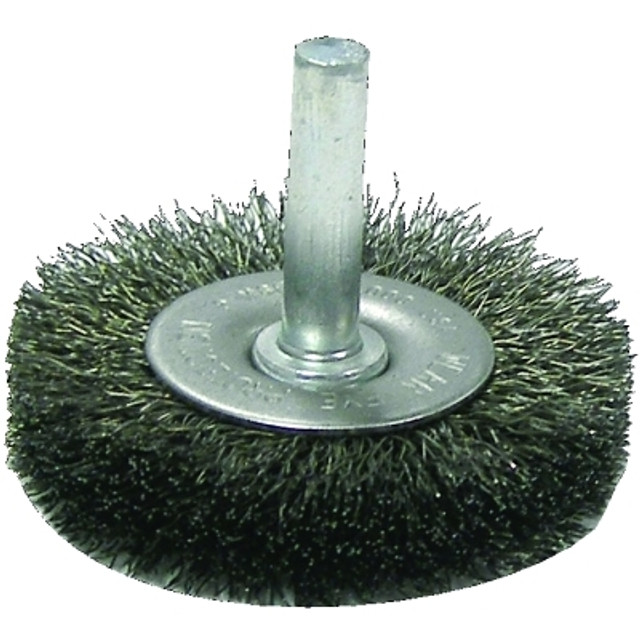 Weiler® Crimped Wire Radial Wheel Brush, 2 in D, .014 in Steel Wire, 20,000 rpm Weiler® Crimped Wire Radial Wheel Brush, 2 in D, .014 in Steel Wire, 20,000 rpm