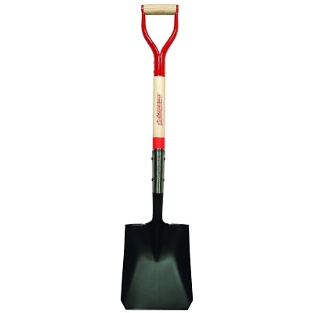 The AMES Companies, Inc. RAZOR-BACK® 42101 Square Point Transfer Shovel, 9.5 in W x 12 in L, Open-Back/Rolled-Step, 30 in Hardwood Steel D-Grip Handle