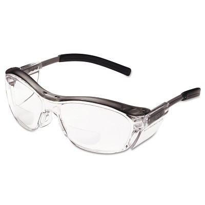3M™ Nuvo™ Reader Protective Eyewear, +2.0 Diopter, Clear Anti-Fog Lens, Gray Frame