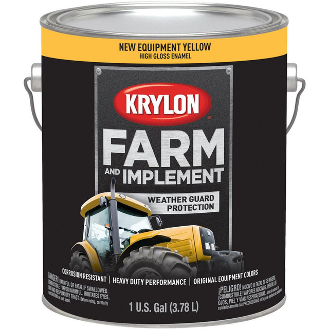 Krylon K01974008 Paints; Product Type: Brush-On ; Color Family: Yellow ; Color: New Equipment Yellow ; Finish: High-Gloss ; Applicable Material: Wood; Metal ; Indoor/Outdoor: Outdoor