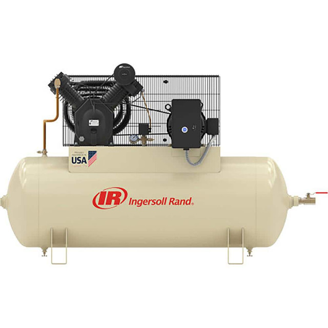 Ingersoll-Rand 45466109 Stationary Electric Air Compressors; Compressor Style: Simplex ; Input Voltage: 200 ; Frequency: 200 ; Phase: 3 ; Tank Style: Horizontal ; Tank Size: 120.00