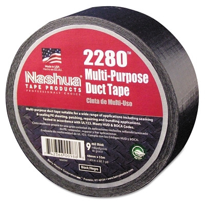 Berry Global Nashua® 2280 General Purpose Duct Tapes, Black, 55m x 48mm x 9 mil