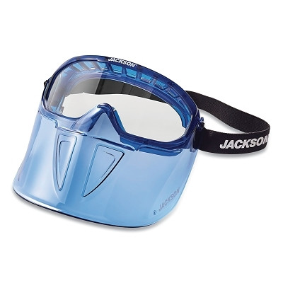 SureWerx® Jackson® Safety GPL500 Series Premium Goggle with Detachable Face Shield, Blue Frame, AF, Clear