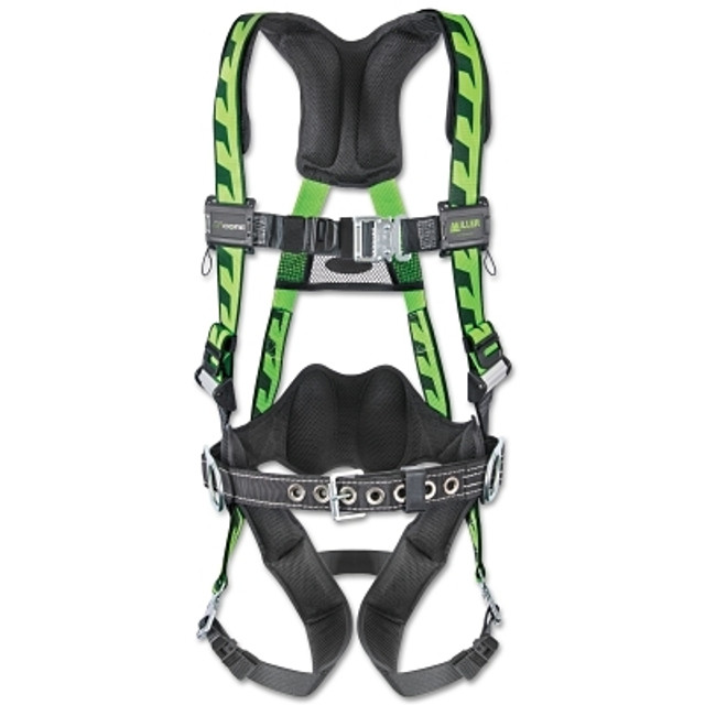 Honeywell Honeywell Miller® AirCore™ Full-Body Harness, Steel Side/Back D-Rings, Universal, Quick-Connect Straps, Green
