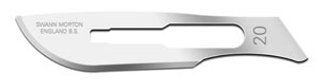 Cincinnati Surgical Company  01SM20 Blade, Swann Morton, Stainless Steel, Size 20, Sterile, 100/bx (DROP SHIP ONLY)