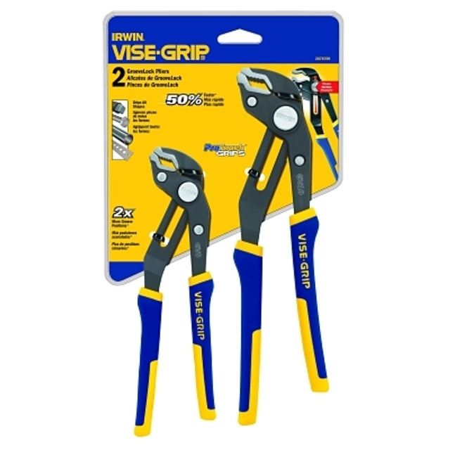 Stanley® Products Irwin VISE-GRIP® 2078709 2-Pc GrooveLock Plier Set, 8 in; 10 in