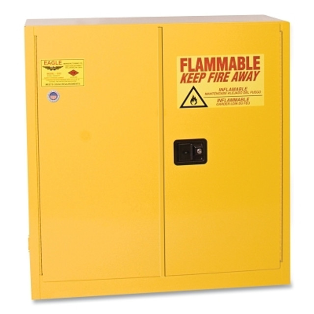 Eagle Mfg 1932X Flammable Liquid Storage Cabinet, Manual-Closing, 30 Gallon, Yellow
