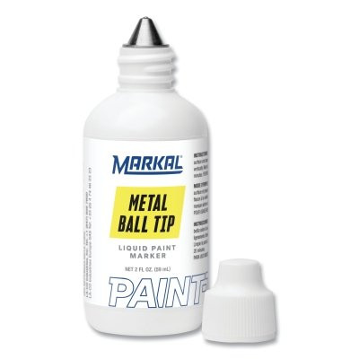 LA-CO Industries Inc Markal® Ball Paint Marker® Non-Drip Paint, Yellow, 1/8 in Tip, Metal Ball Point