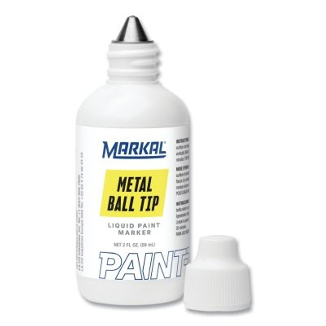 LA-CO Industries Inc Markal® Ball Paint Marker® Non-Drip Paint, Yellow, 1/8 in Tip, Metal Ball Point
