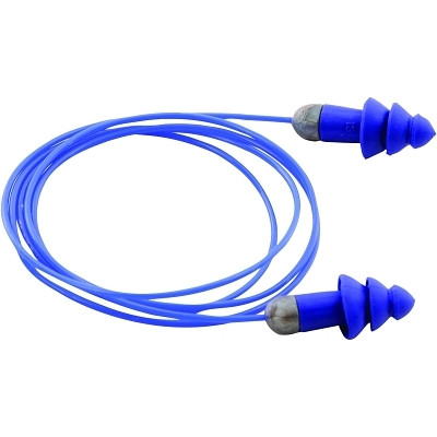 Moldex Rockets® Reusable Earplug, TPE, Blue, Metal Detectable with Cord