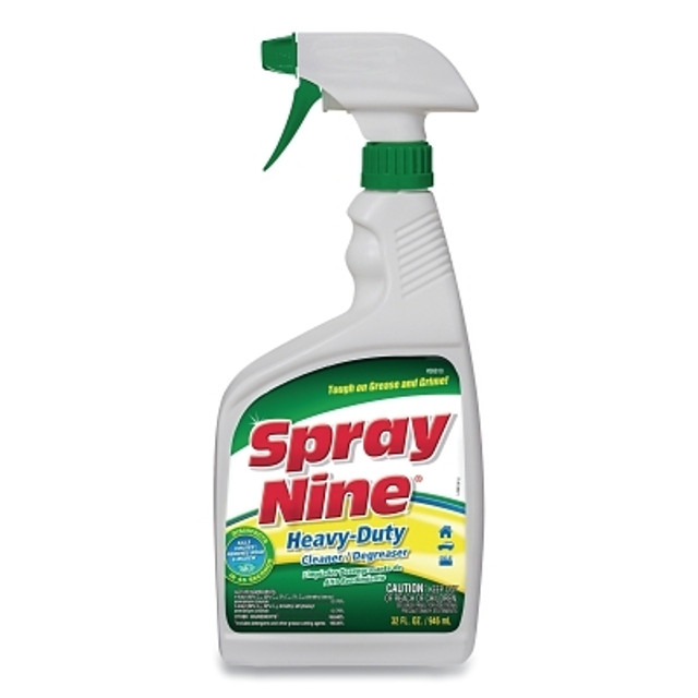 ITW Pro Brands Spray Nine® 26810 Heavy-Duty Cleaner+Degreaser+Disenfectant, 32 oz Flat Spray Bottle, Citrus